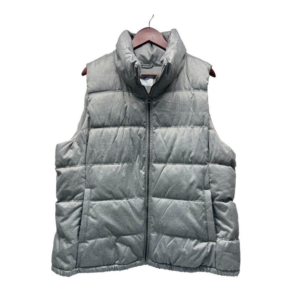 Old Navy Men's 2XL Gray Fleece Lined Puffer Vest